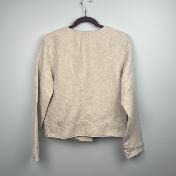 ICHI linen blend zipper closure moto style jacket size 38/ medium - Picture 9 of 10